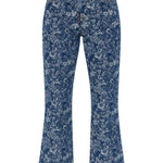 Jeans in denim floreali in blu Ganni - donna 