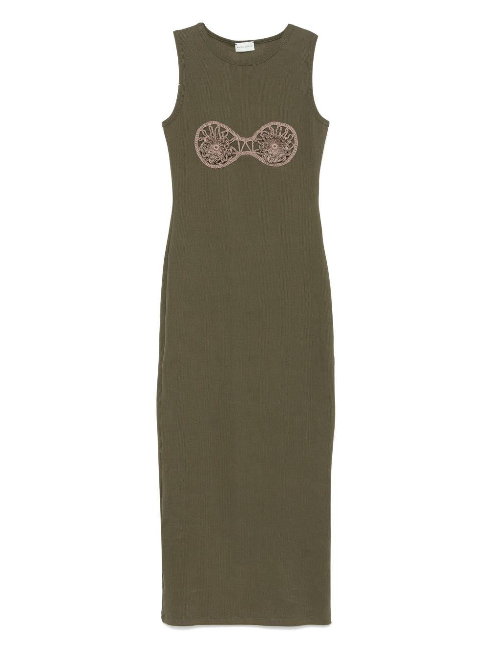 Abito con dettaglio all'uncinetto in verde khaki Magda Butrym - donna 