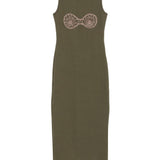 Abito con dettaglio all'uncinetto in verde khaki Magda Butrym - donna 