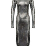 Abito midi con decorazioni all-over in argento Mm6 maison margiela - donna 