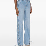 Jeans con laccetti in blu Rotate - donna 