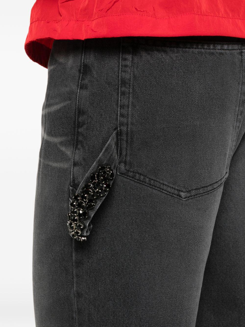 Jeans con risvolto in grigio Simone rocha - uomo 