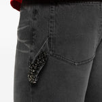 Jeans con risvolto in grigio Simone rocha - uomo 