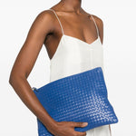 Clutch intrecciato A4 in blu Dragon diffusion - donna 