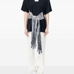 T-shirt con cintura a forma di guanti in paillettes in nero Mm6 maison margiela - donna 