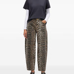 Jeans con stampa leopardata in marrone Ganni - donna 