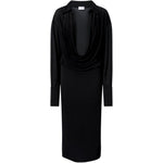 Abito midi con scollo drappeggiato Lilia in nero The andamane - donna 