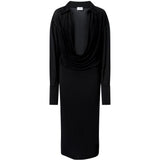 Abito midi con scollo drappeggiato Lilia in nero The andamane - donna 