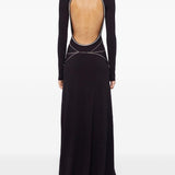 Abito lungo con schiena scoperta in nero Rabanne - donna 