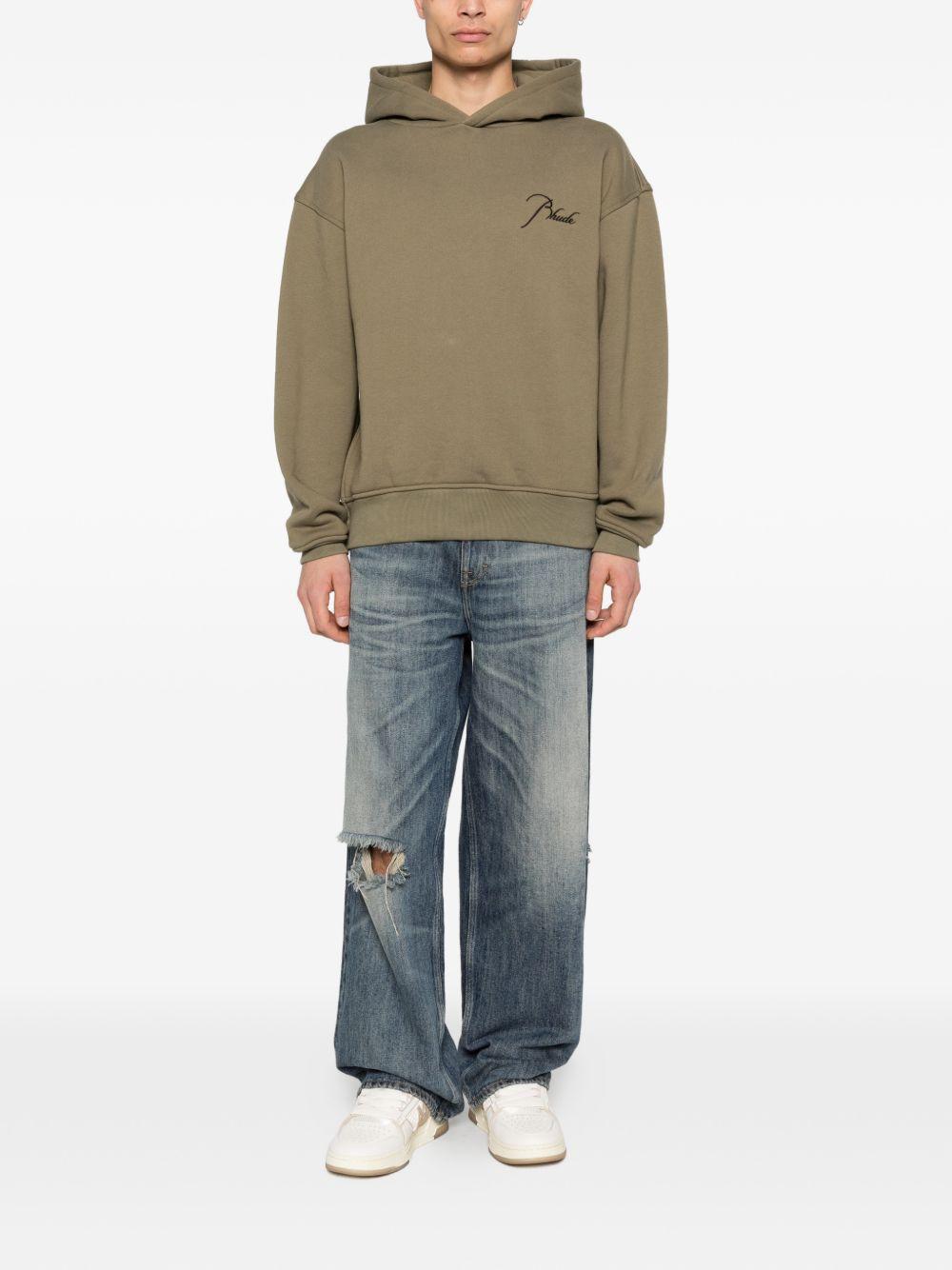 Felpa con cappuccio in verde Rhude - uomo 