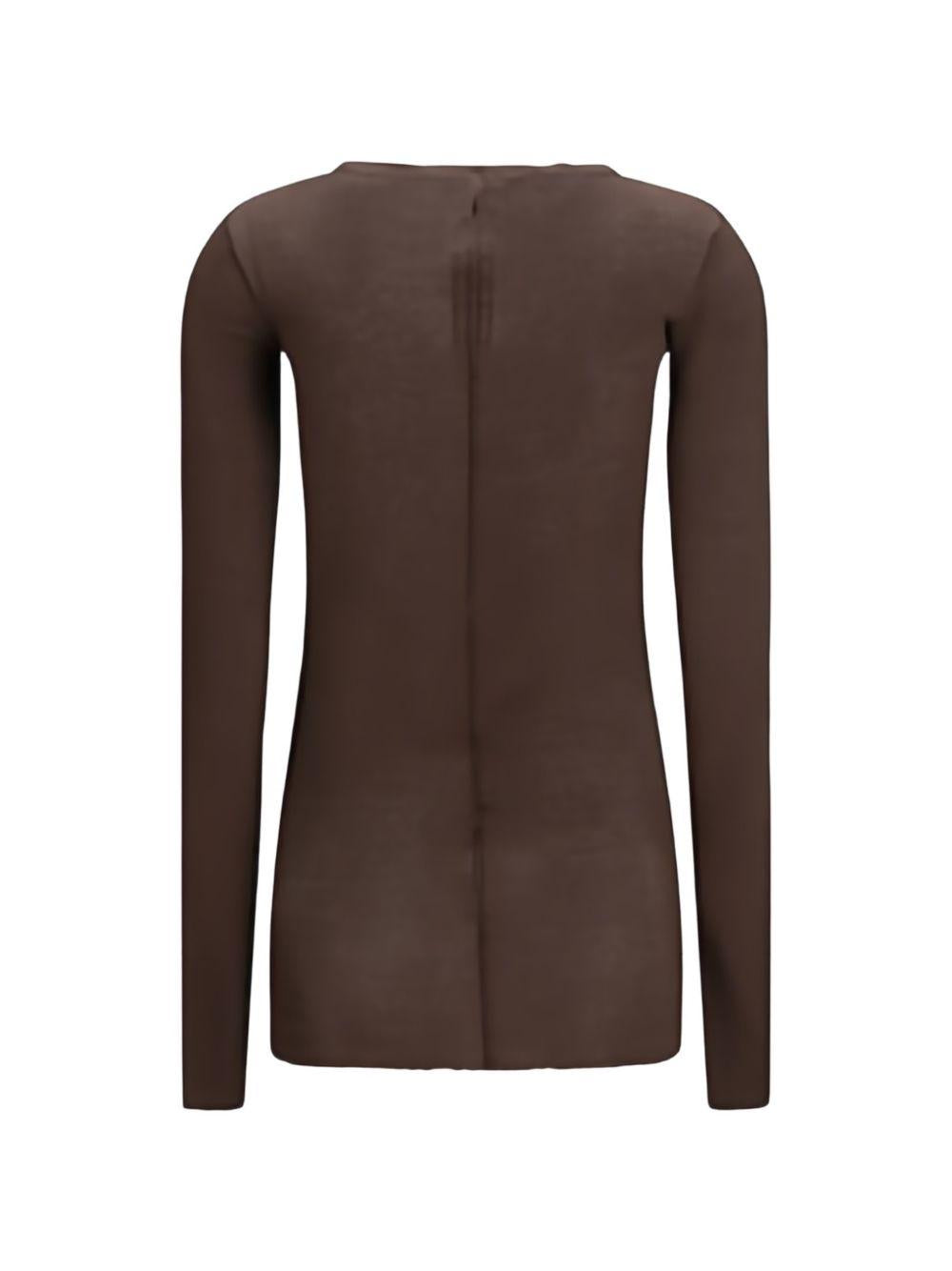 T-shirt a maniche lunghe in marrone Rick owens - donna 