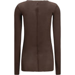 T-shirt a maniche lunghe in marrone Rick owens - donna 