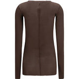 T-shirt a maniche lunghe in marrone Rick owens - donna 