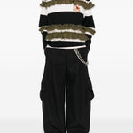 Polo a righe con ruches in bianco e nero Simone rocha - donna 