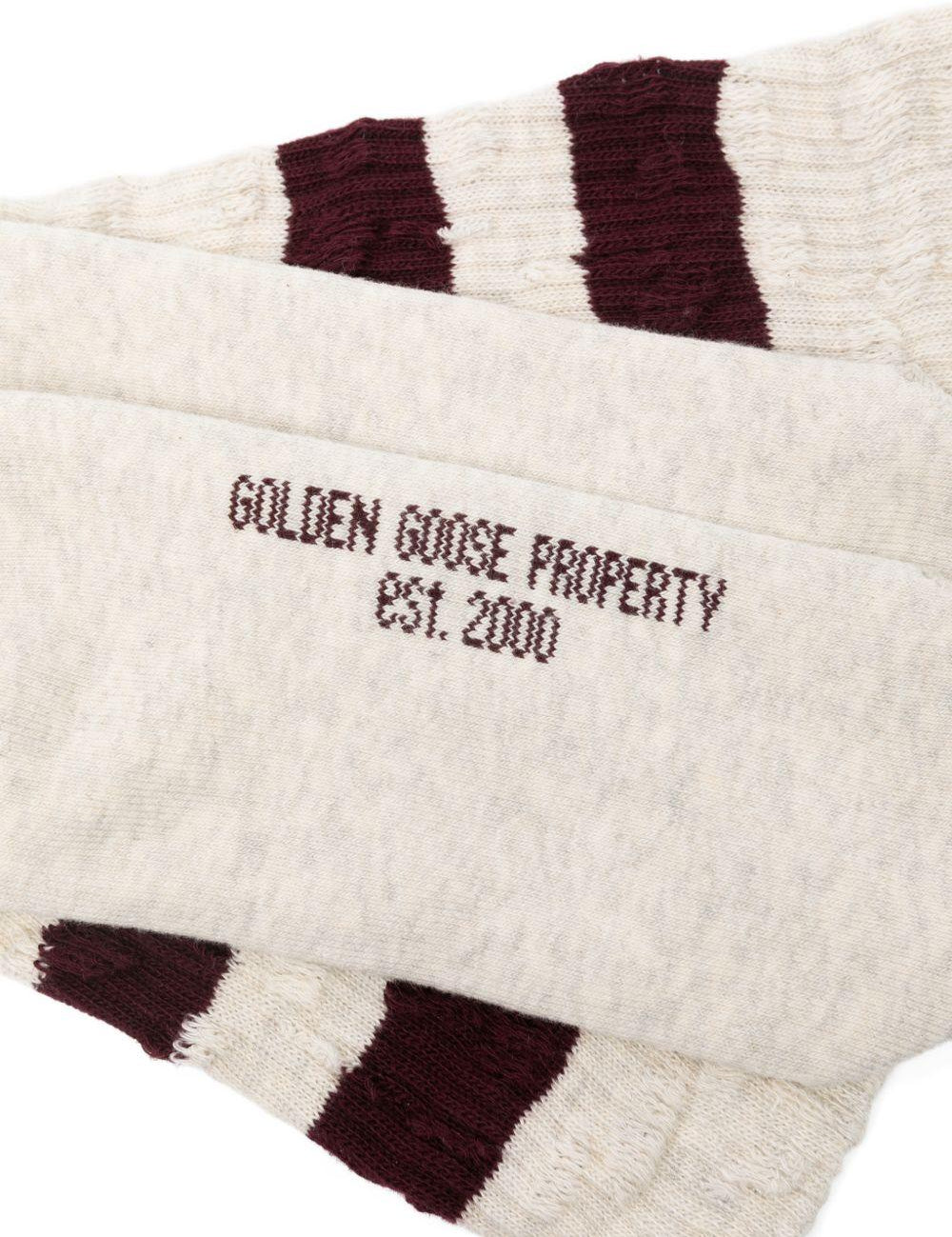 Calzini a righe in bianco Golden goose - uomo 