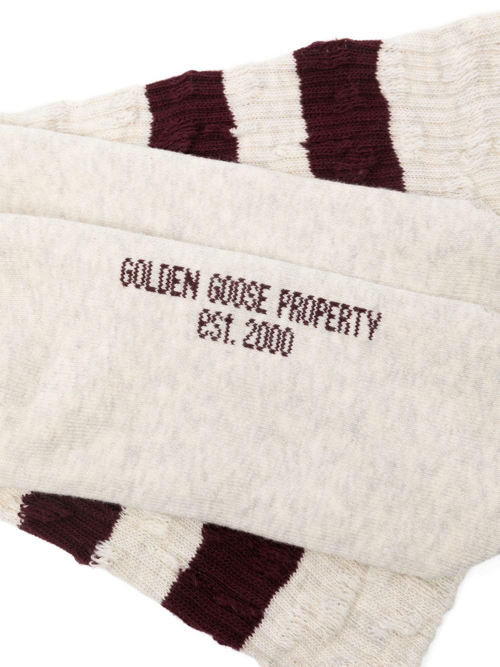 Calzini a righe in bianco Golden goose - uomo 