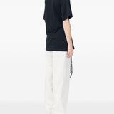 T-shirt con cintura a forma di guanti in paillettes in nero Mm6 maison margiela - donna 