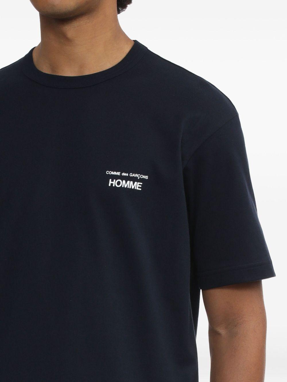 T-shirt con stampa del logo in blu Comme des garcons homme - uomo 