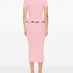 Abito midi con peplum in rosa Self-Portrait - donna 