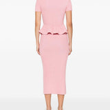 Abito midi con peplum in rosa Self-Portrait - donna 