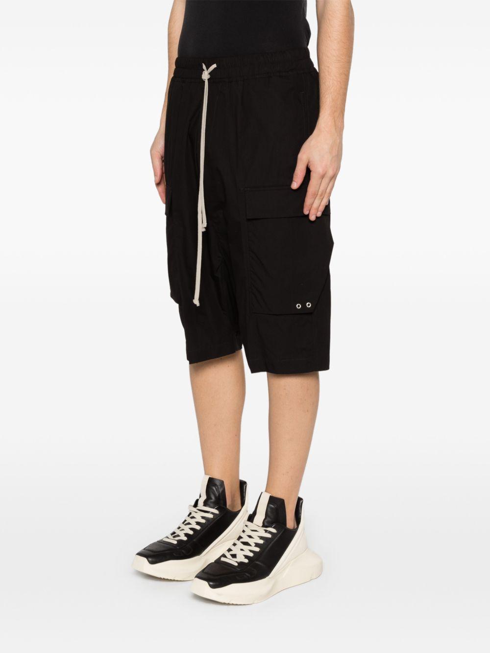 Bermuda cargo con coulisse in nero Rick owens - uomo 