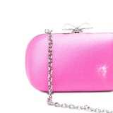 Clutch in raso con fiocco in rosa 