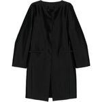 Cappotto senza colleto in seta in nero Toteme - donna 
