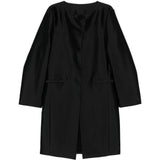 Cappotto senza colleto in seta in nero Toteme - donna 
