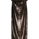 Abito senza spalline con paillettes in marrone Roland mouret - donna 