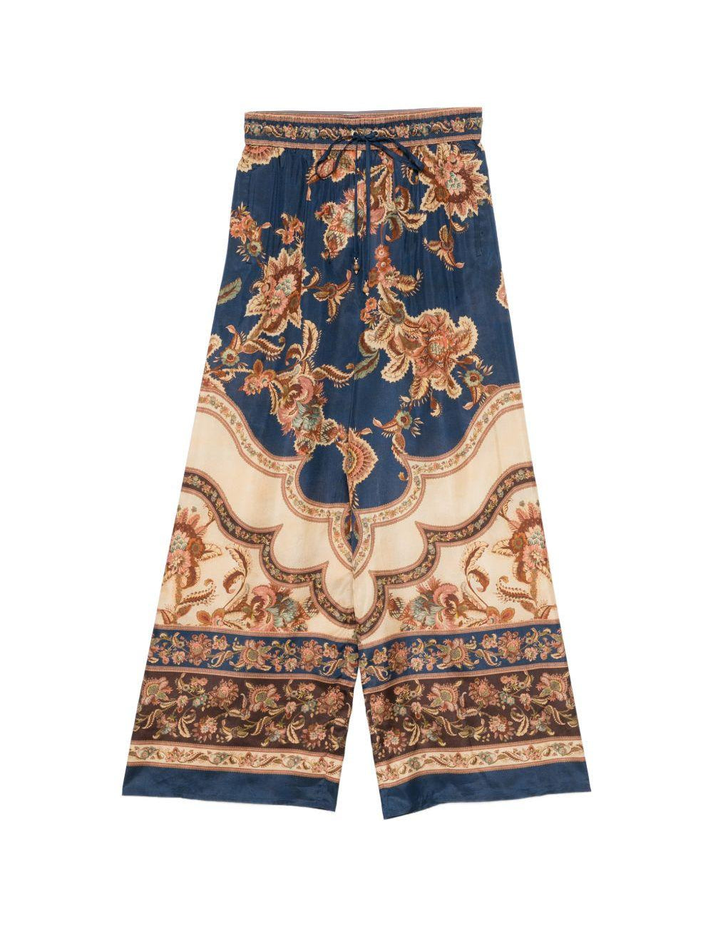 Pantaloni con coulisse e stampa floreale Aster multicolore Zimmermann - donna 