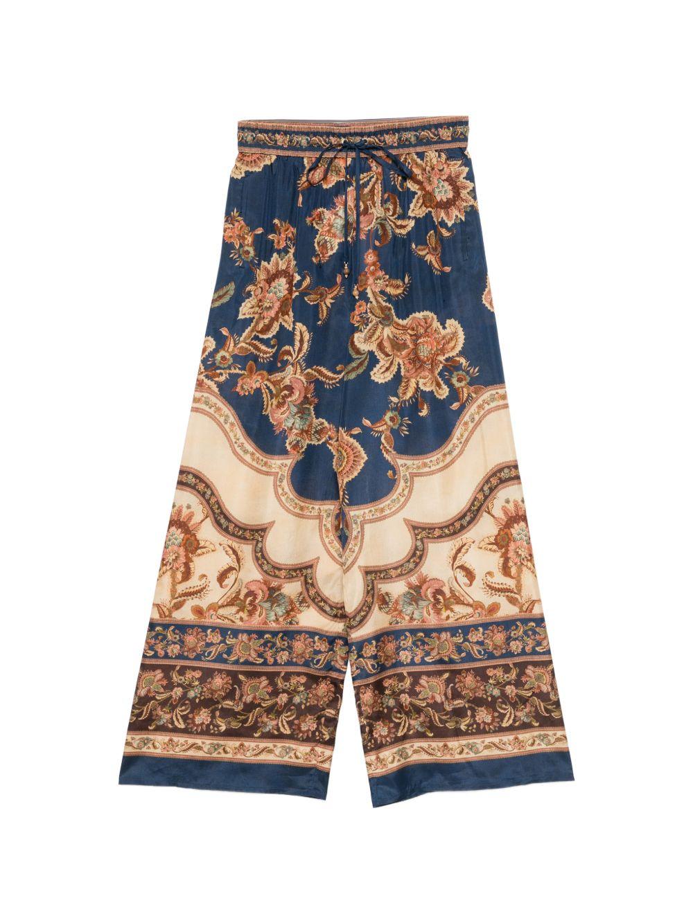Pantaloni con coulisse e stampa floreale Aster multicolore Zimmermann - donna 
