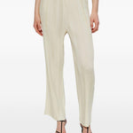 Pantaloni effetto plissé color crema Issey miyake - donna 