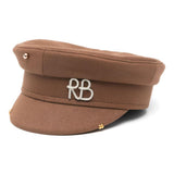 Cappello baker boy con dettagli piercing in marrone di Ruslan Baginskiy - donna 