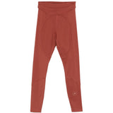 Leggings con logo in rosso terracotta Adidas by Stella Mc Cartney - donna 