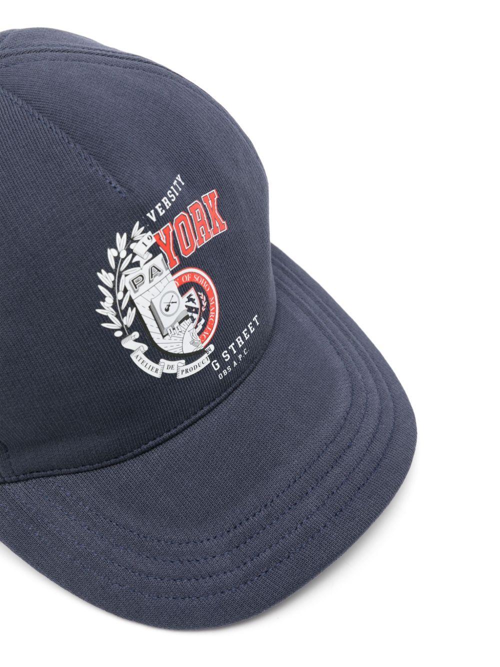 Cappello da baseball con logo in blu A.P.C. X marc jacobs - unisex 