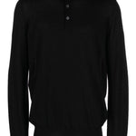 Polo a maniche lunghe in nero Brunello cucinelli - uomo 