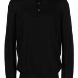 Polo a maniche lunghe in nero Brunello cucinelli - uomo 