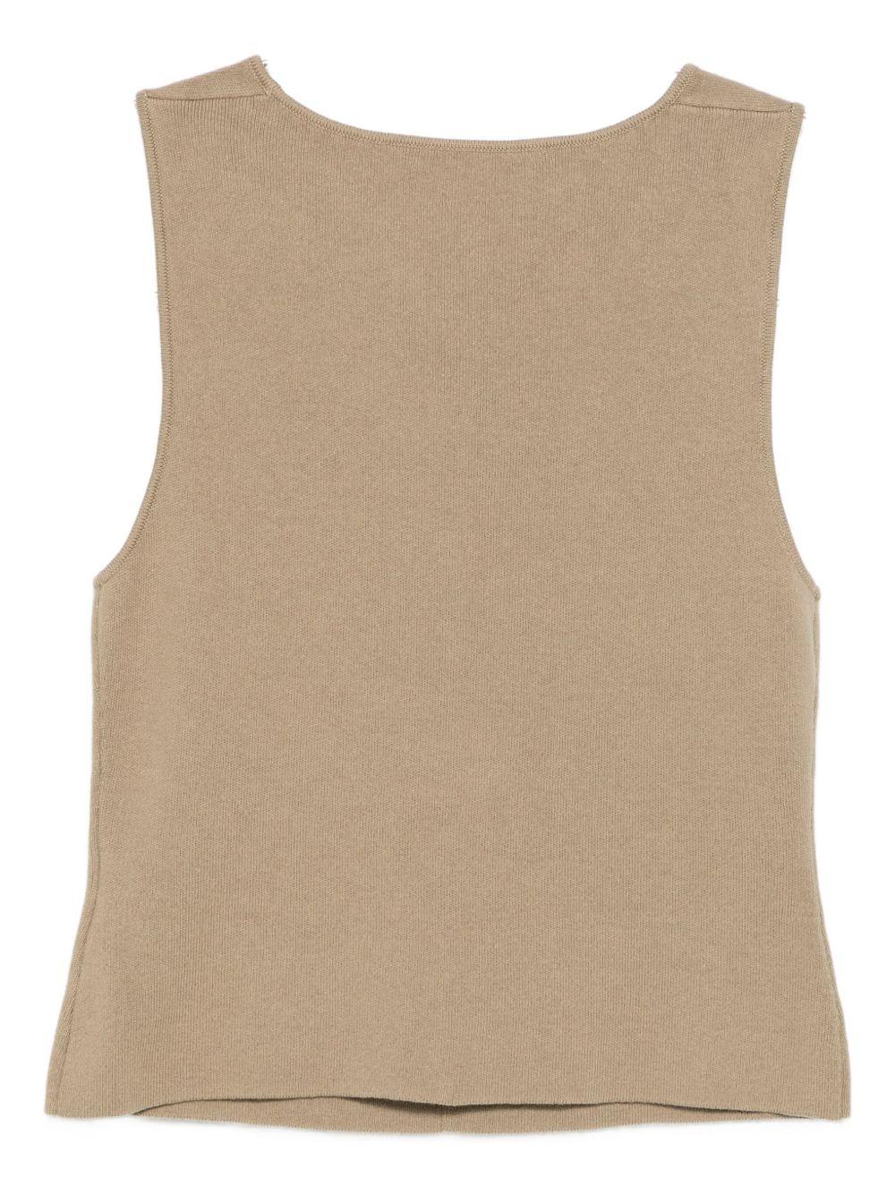 Top con scollo drappeggiato in beige Aya muse - donna 