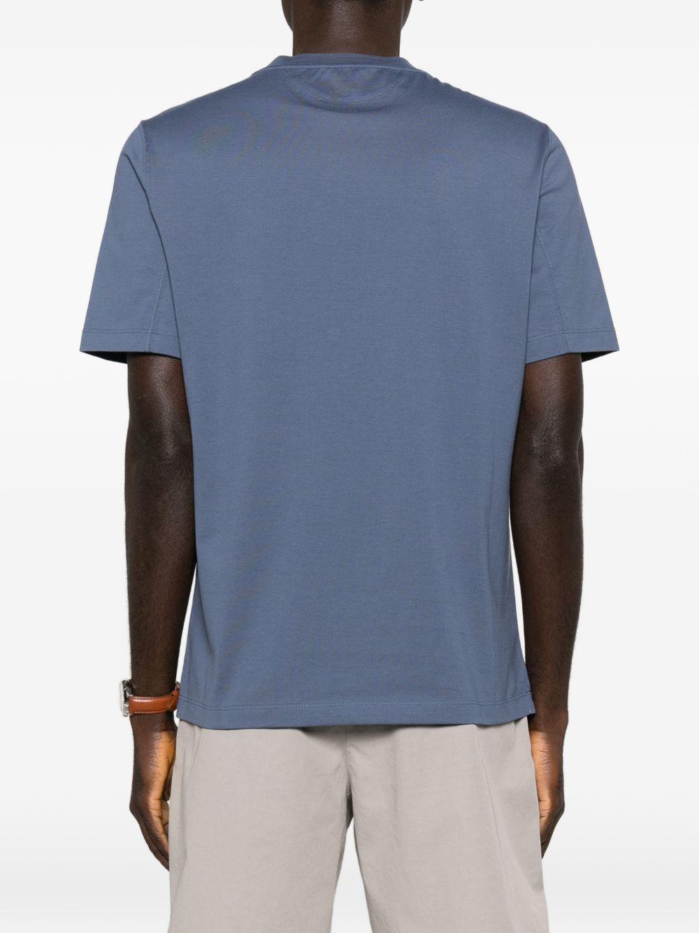 T-shirt a girocollo in blu Brunello cucinelli - uomo 