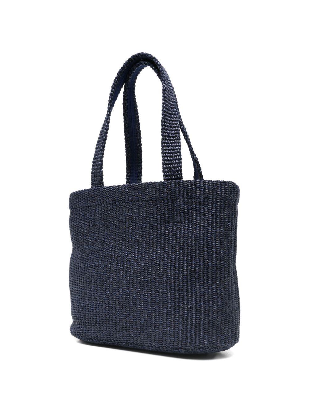 Borsa con logo in raffia in blu Jimmy choo - donna 