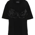 T-shirt con pannelli in raso con volant in nero Simone rocha - donna 