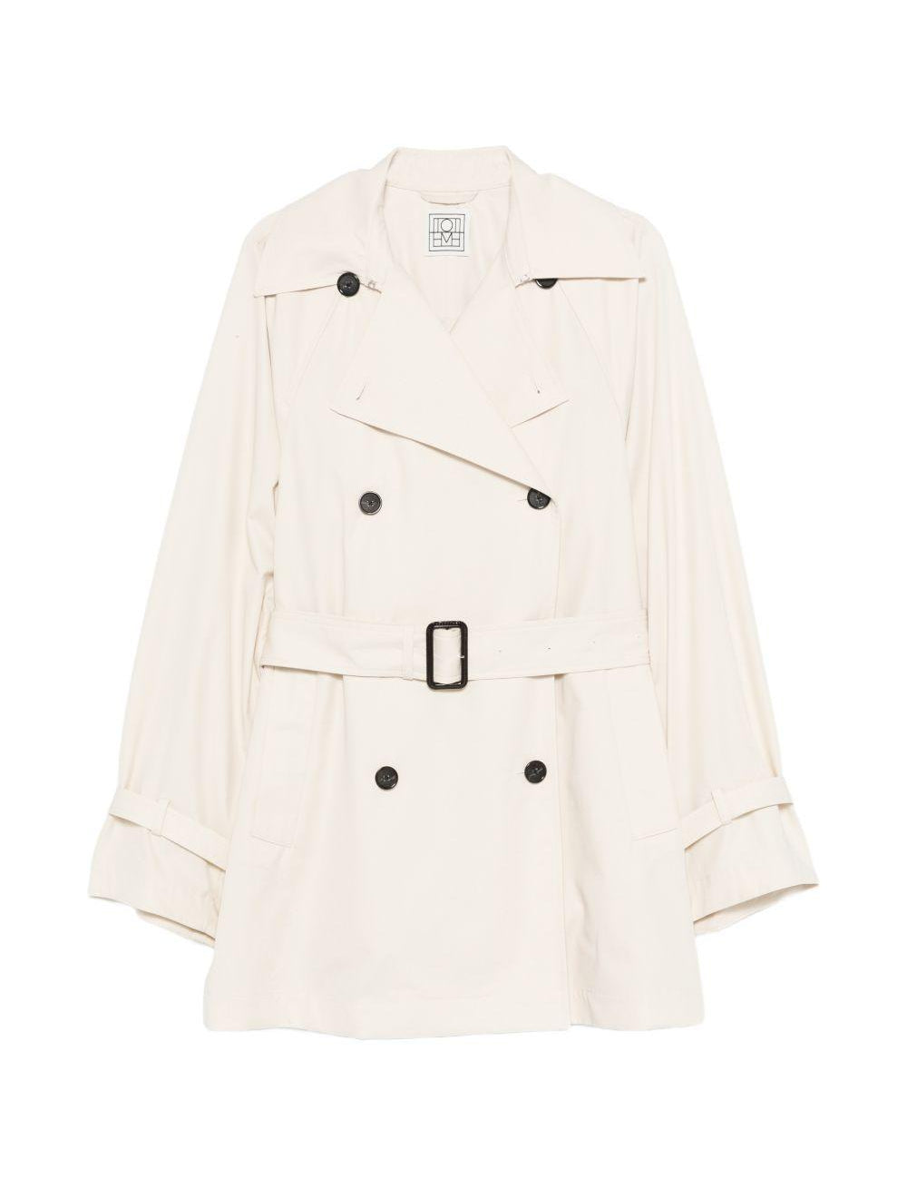 Trench doppiopetto con cintura in avorio Toteme - donna 