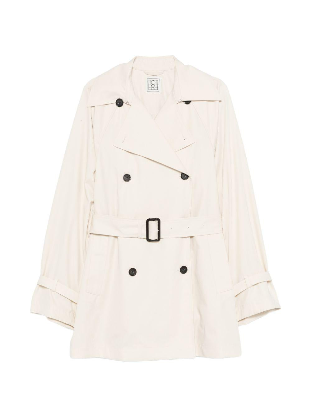Trench doppiopetto con cintura in avorio Toteme - donna 