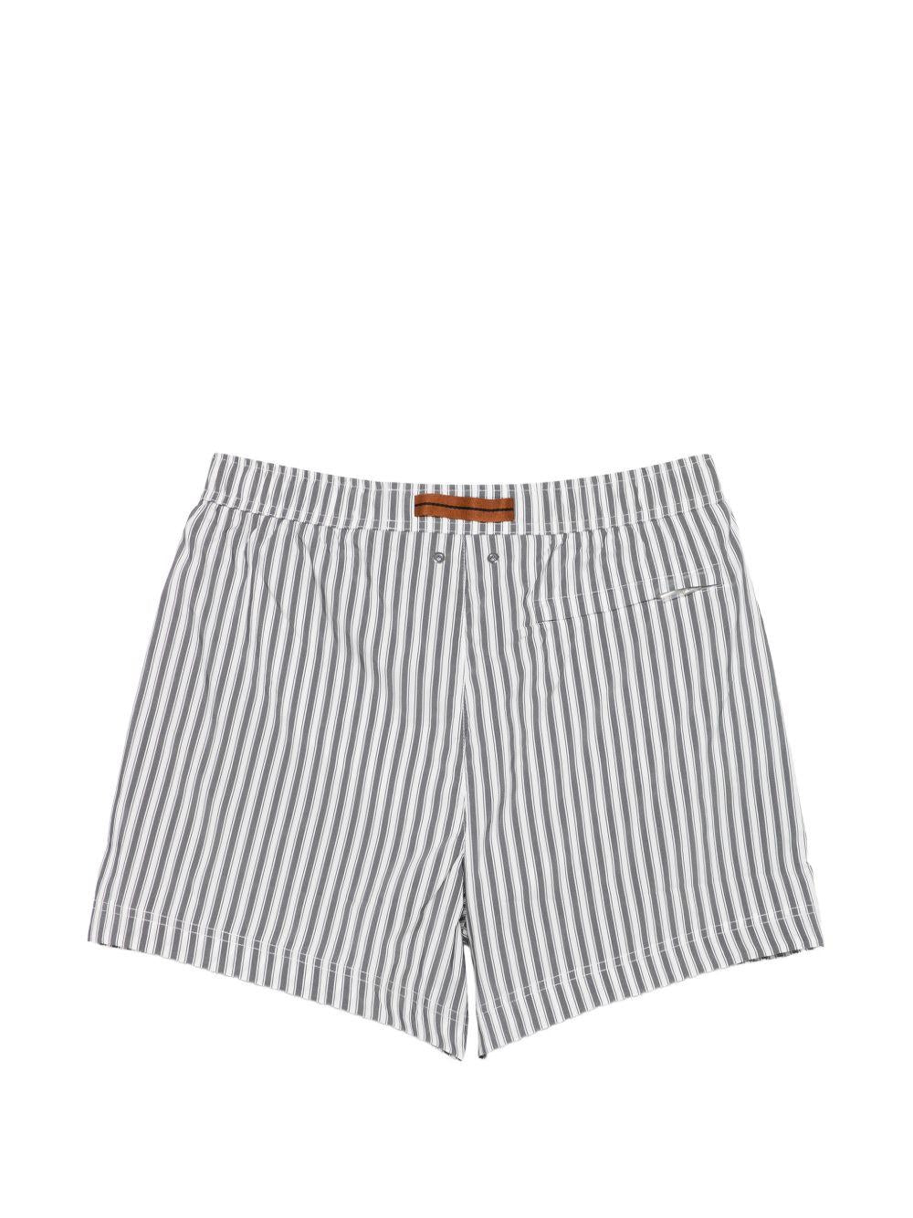Costume da bagno a righe con coulisse in bianco e grigio  Zegna - uomo 