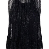 Top in rete con cristalli nodo in nero Maxmara sportmax - donna 