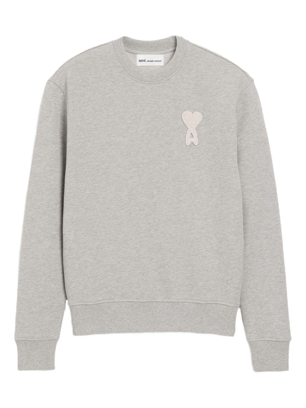 Felpa con applicazione Ami De Coeur in grigio Ami paris - uomo 