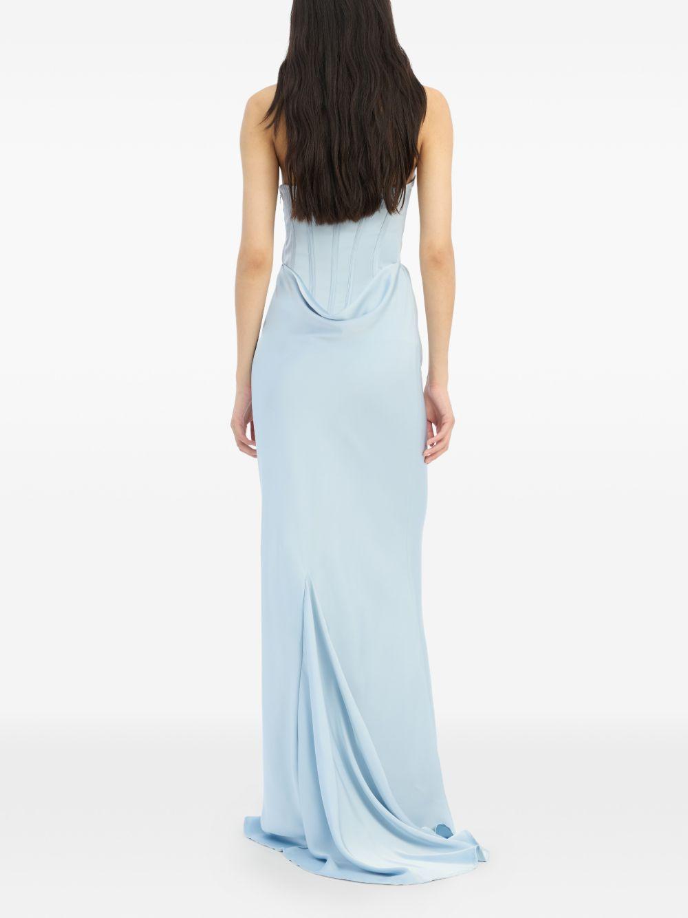 Abito lungo con corsetto in azzurro ROTATE - donna 