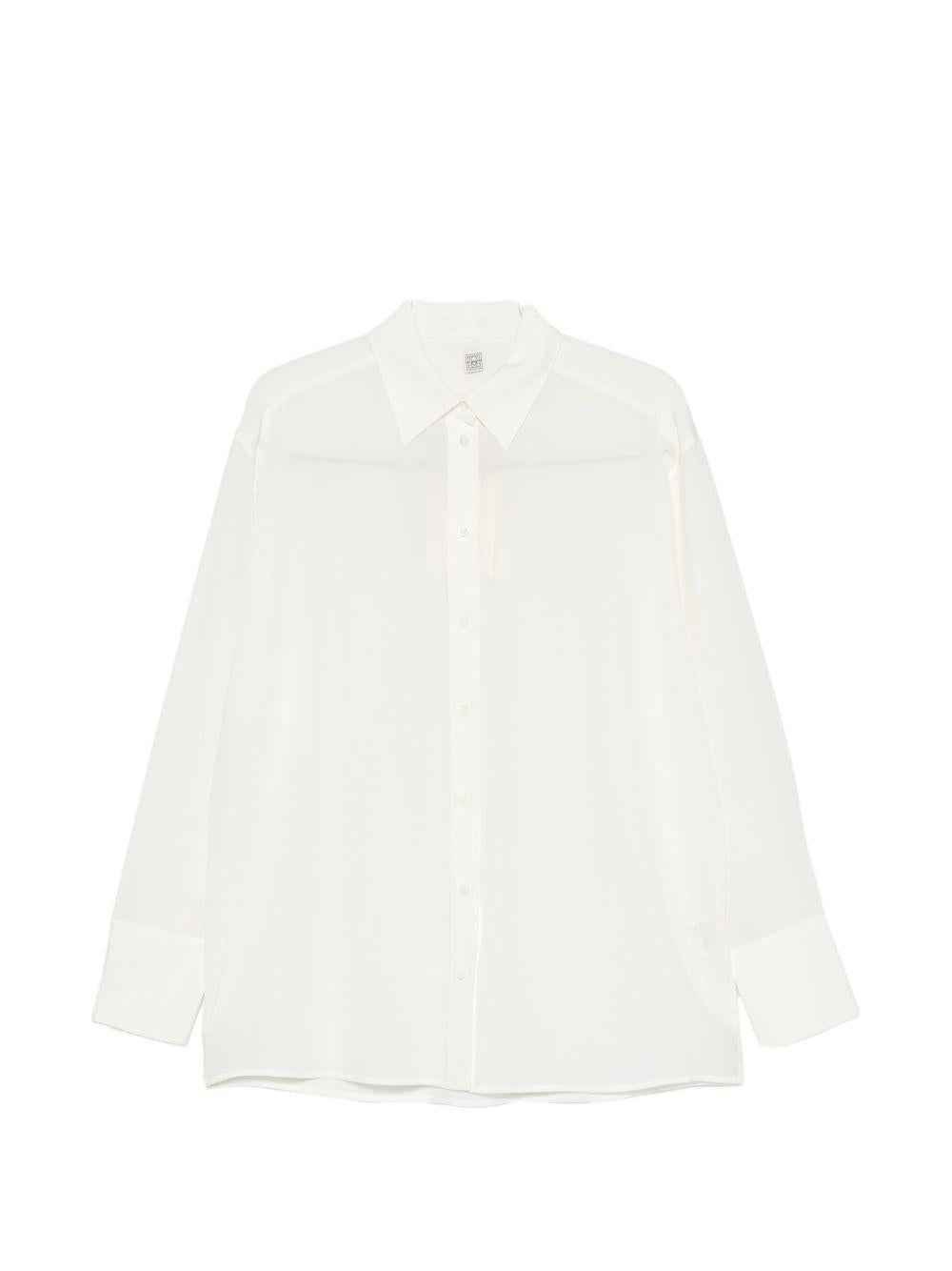 Camicia in crepe di setain bianco 