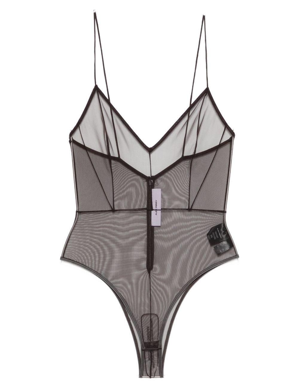 Body con zip e scollo a v in marrone Alex perry - donna 