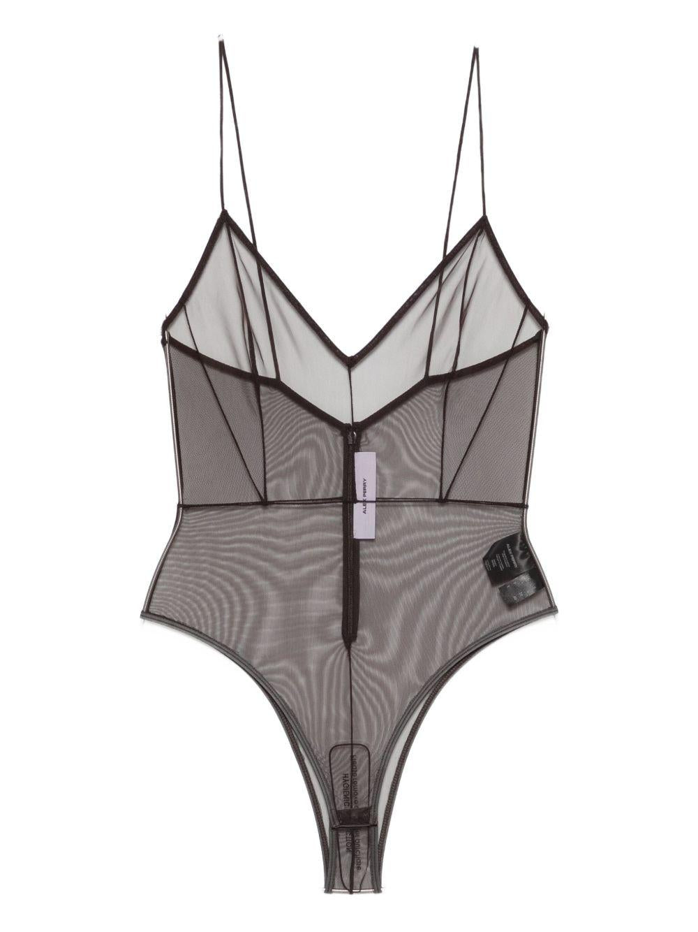 Body con zip e scollo a v in marrone Alex perry - donna 
